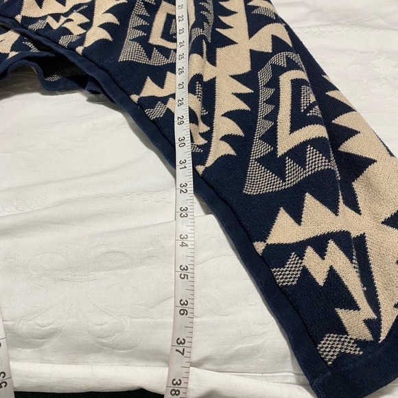 Pink Owl Open Front Duster Cardigan Wrap‎ Navy/Cream Women's Size Medium - Picture 8 of 8